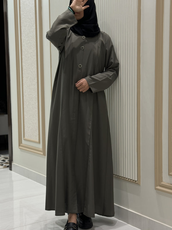 Thyme Green Turkish Coat - Sleek Mid-Length Tailored Elegance