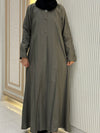Thyme Green Turkish Coat - Sleek Mid-Length Tailored Elegance