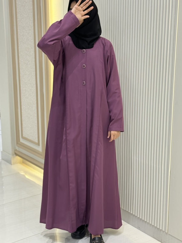 Sunset Purple Turkish Coat - Elegantly Tailored Mid-Length Design