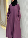 Classic Purple Turkish Coat - Elegant Mid-Length Tailoring
