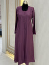 Sunset Purple Turkish Coat - Elegantly Tailored Mid-Length Design