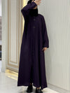 Classic Purple Turkish Coat - Elegant Mid-Length Tailoring