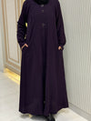 Classic Purple Turkish Coat - Elegant Mid-Length Tailoring
