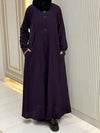 Classic Purple Turkish Coat - Elegant Mid-Length Tailoring