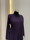 Classic Purple Turkish Coat - Elegant Mid-Length Tailoring