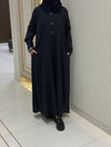 Sophisticated Blue Turkish Coat - Tailored Mid-Length Eleganc