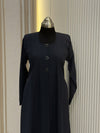 Sophisticated Blue Turkish Coat - Tailored Mid-Length Eleganc