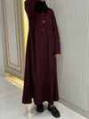 Regal Burgundy Turkish Coat - Classic Mid-Length Design