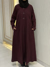 Regal Burgundy Turkish Coat - Classic Mid-Length Design