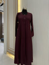 Regal Burgundy Turkish Coat - Classic Mid-Length Design