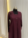 Regal Burgundy Turkish Coat - Classic Mid-Length Design