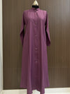Sunset Purple Turkish Full Button-Down Coat - Elegant Mid-Length Design