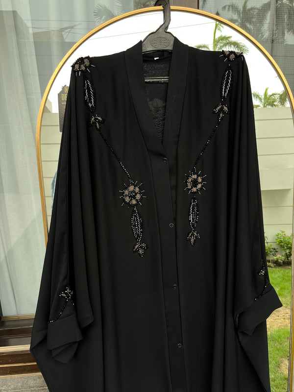 Classic Black Nida Abaya – Everyday Elegance