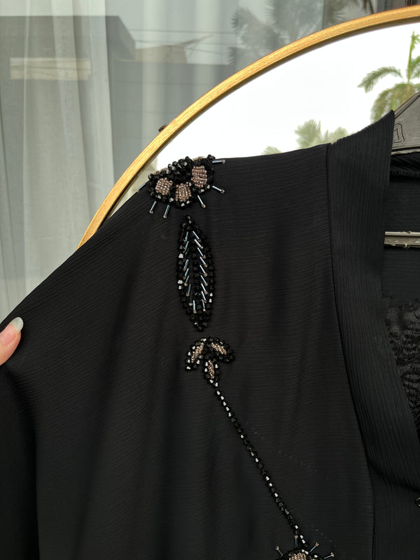 Classic Black Nida Abaya – Everyday Elegance