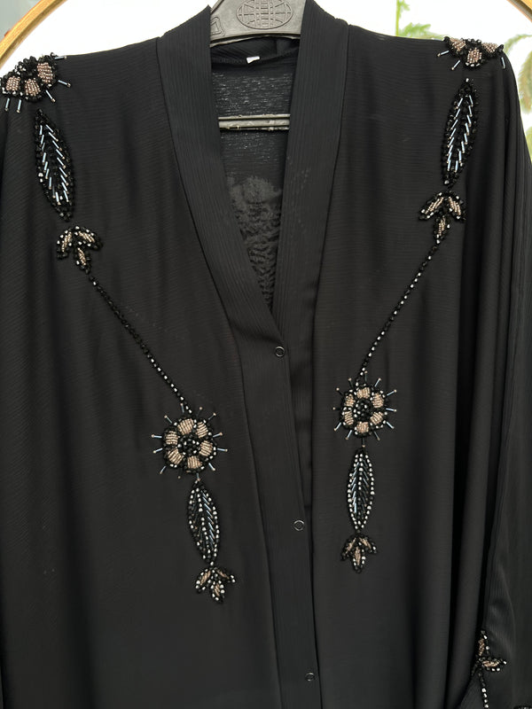 Classic Black Nida Abaya – Everyday Elegance