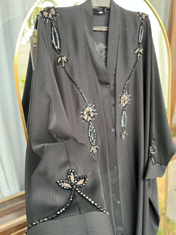 Classic Black Nida Abaya – Everyday Elegance