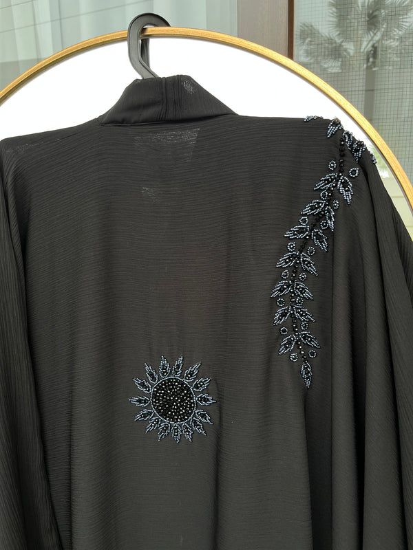 Elegant Black Nida Abaya – Classic Full-Length Design