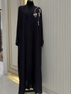 Eggplant Purple Abaya with Handwork Embroidery | 56-Inch Saudi Zoom Fabric | Elegant Modest Wear for Women