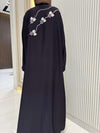 Eggplant Purple Abaya with Handwork Embroidery | 56-Inch Saudi Zoom Fabric | Elegant Modest Wear for Women