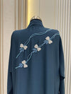 Crystal Teal Abaya with Intricate Handwork Embroidery | 56-Inch Saudi Zoom Fabric | Elegant Modest Wear for Women