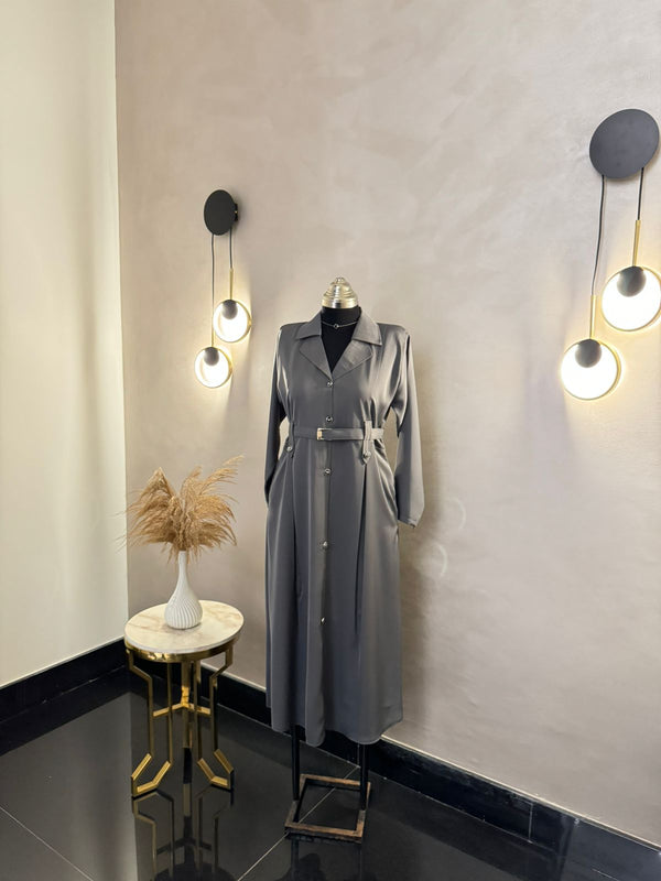 Beige Color Coat Abaya - Length: 52'