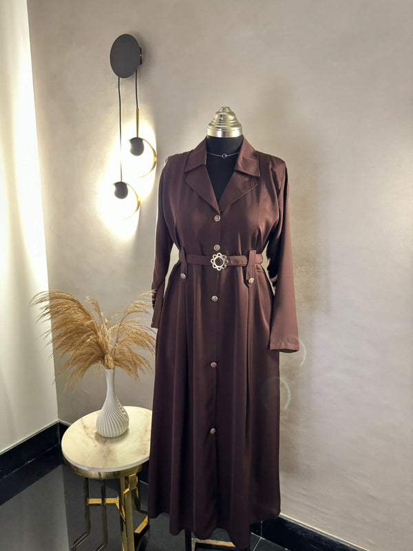Magenta Purple Coat Abaya - Length: 52'