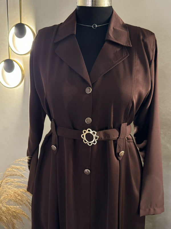 Magenta Purple Coat Abaya - Length: 52'