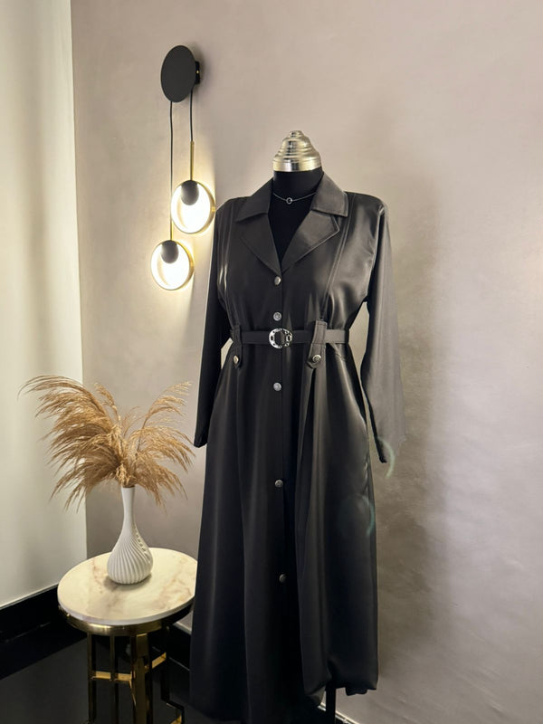 Pebble Color Coat Abaya - Length: 52'