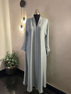 Chestnut Brown Nida Abaya – Classic Front-Open Style with Elegant Contrast Pleated Detailing