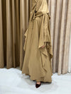 Rusty Gold Abaya Set - Length: 54 (3 Pieces: Abaya, Niqab, Hijab)