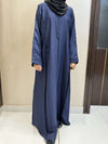 Blue Abaya with Elegant Crystal Detailing – Nida Fabric