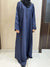 Blue Abaya with Elegant Crystal Detailing – Nida Fabric