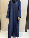 Blue Abaya with Elegant Crystal Detailing – Nida Fabric