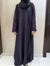 Elegant Deep Purple Embellished Nida Abaya – 54 Length