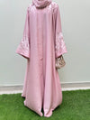 Ballet Pink Embroidered Abaya | Soft Nida Fabric | Modest Wear 2025
