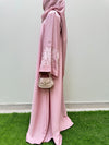 Ballet Pink Embroidered Abaya | Soft Nida Fabric | Modest Wear 2025