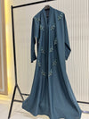 Blue Nida Abaya – Elegant Full-Length Modest Dress for Women (54 Inches)