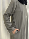 Thyme Green Turkish Coat - Sleek Mid-Length Tailored Elegance