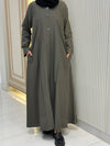 Thyme Green Turkish Coat - Sleek Mid-Length Tailored Elegance