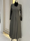 Thyme Green Turkish Coat - Sleek Mid-Length Tailored Elegance