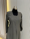 Thyme Green Turkish Coat - Sleek Mid-Length Tailored Elegance
