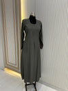 Thyme Green Turkish Coat - Sleek Mid-Length Tailored Elegance