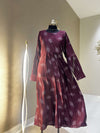 Chic Burgundy Nida Maxi Dress with Elegant Print - 54'