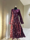 Chic Burgundy Nida Maxi Dress with Elegant Print - 54'