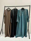 Abaya Collection in Black, Turquoise, and Brown - Premium Nida Fabric - 56' (Pack of Two)