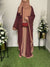 Maroon and Cider Brown Korean Chiffon Abaya | Agaaz by KAT | 56-Inch Stylish and Modest Dress for Women