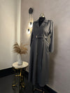 Steel Grey Coat Abaya - Length: 52''