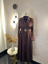 Magenta Purple Coat Abaya - Length: 52''