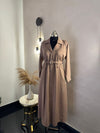 Beige Color Coat Abaya - Length: 52''