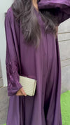 Eggplant Embroidered Abaya | Elegant Nida Fabric | Modest Wear 2025